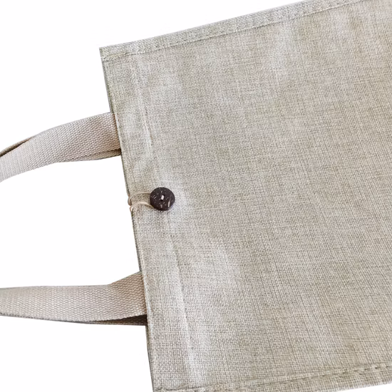Sac fourre-tout personnalisé en coton et lin avec fermeture à bouton
