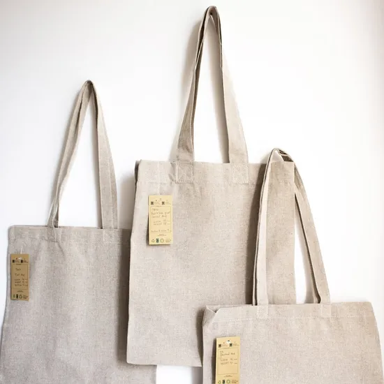 Sac fourre-tout en coton, lin, jute, chanvre, tissu en fibre naturelle biodégradable durable