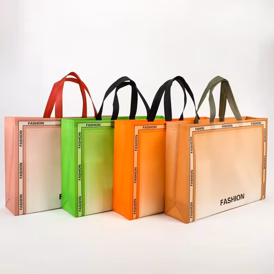 Sac fourre-tout en polypropylène coloré stratifié par presse chaude, sac fourre-tout en tissu PP non tissé ultrasonique